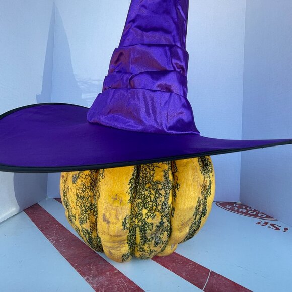 Brand New (4 available) One Size Tiered Tall Pointy Metallic Purple Witch's Hats - Picture 8 of 16